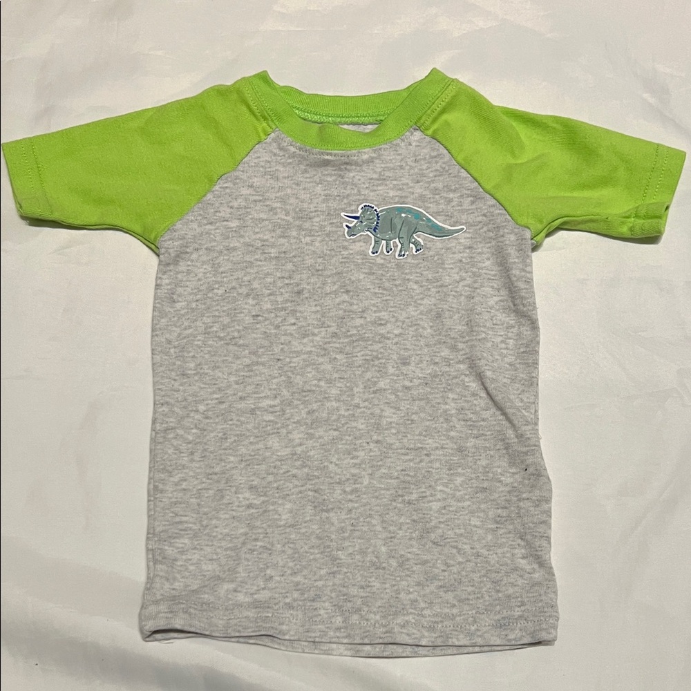 “Bundle 10/$13” Place 12-18M Gray and Green Dinosaur Tee pajama shirt